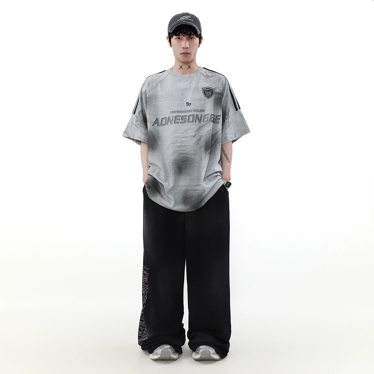 【ランキング】shoulder line patch T shirt BZ11922
