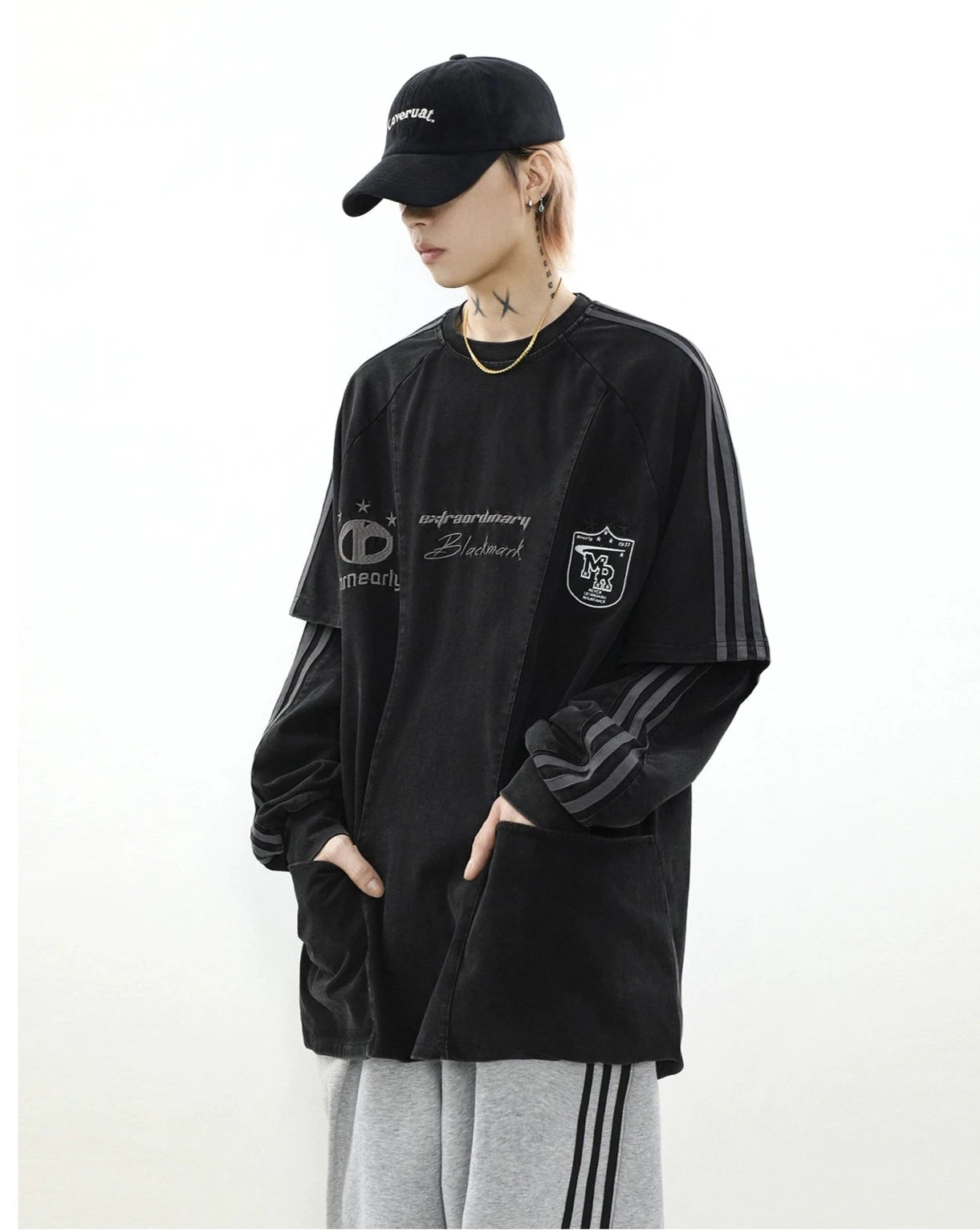 【ランキング】double fake two-piece tops BZ11745