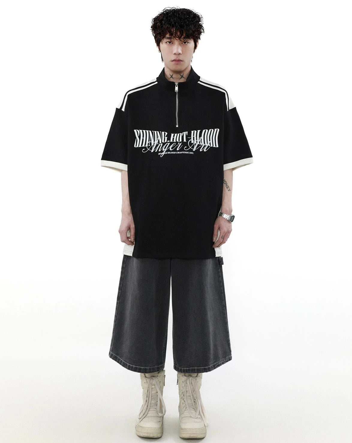 ショルダーラインジップTシャツ BZ11937