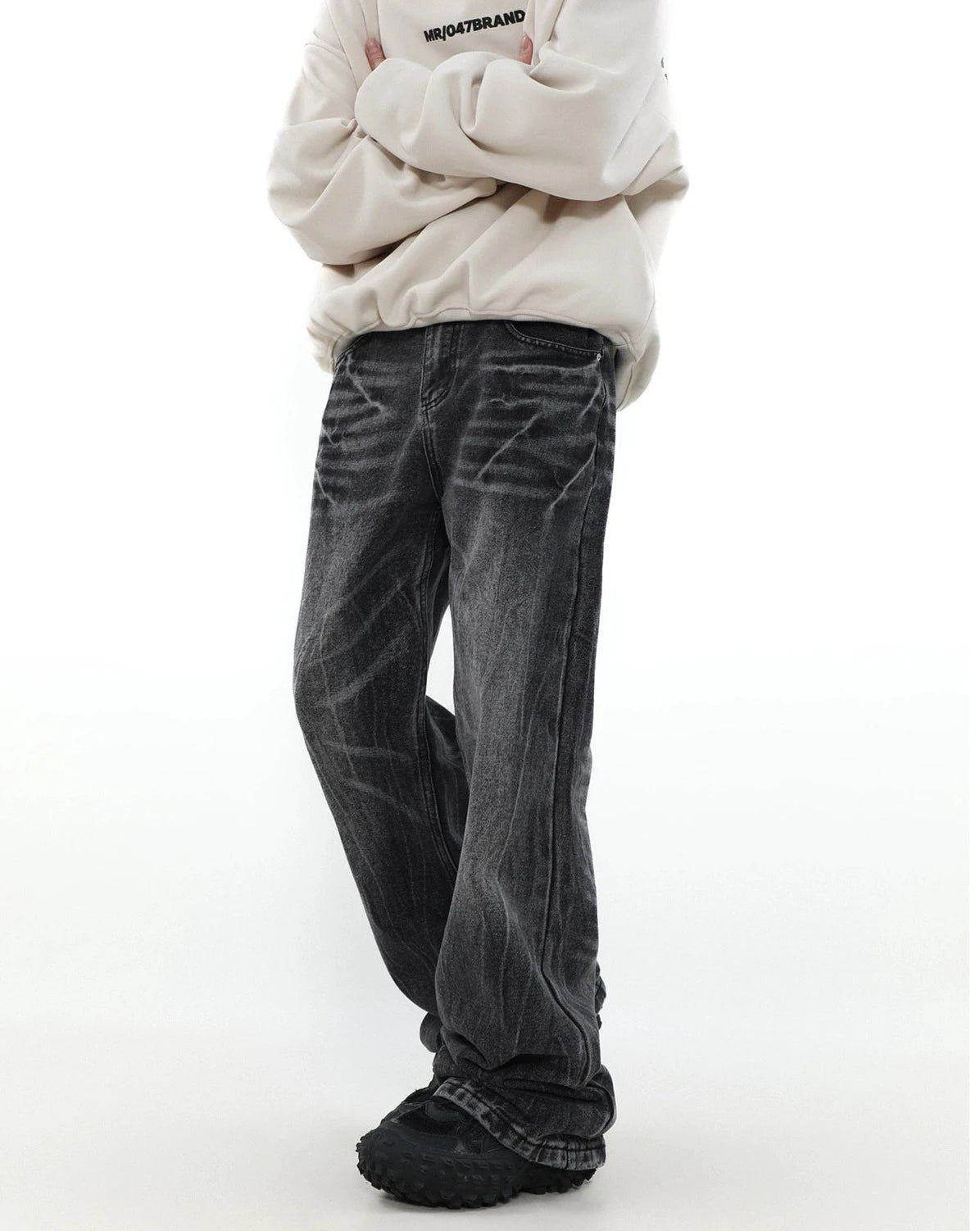 design loose flare denim BZ11938