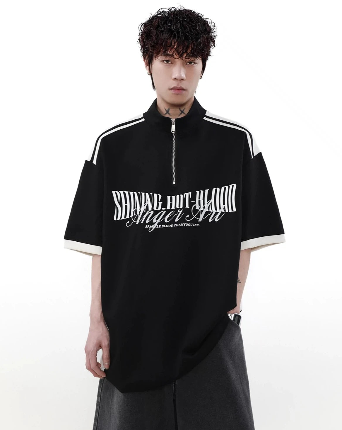 ショルダーラインジップTシャツ BZ11937
