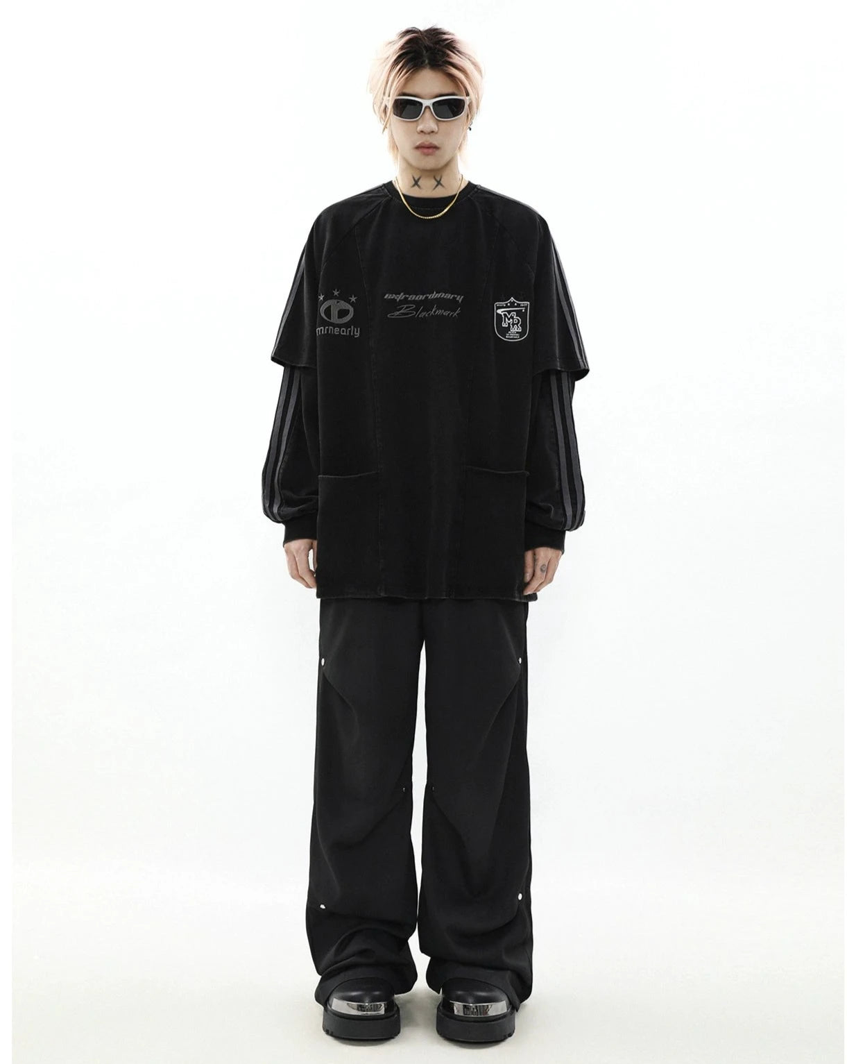 【ランキング】double fake two-piece tops BZ11745