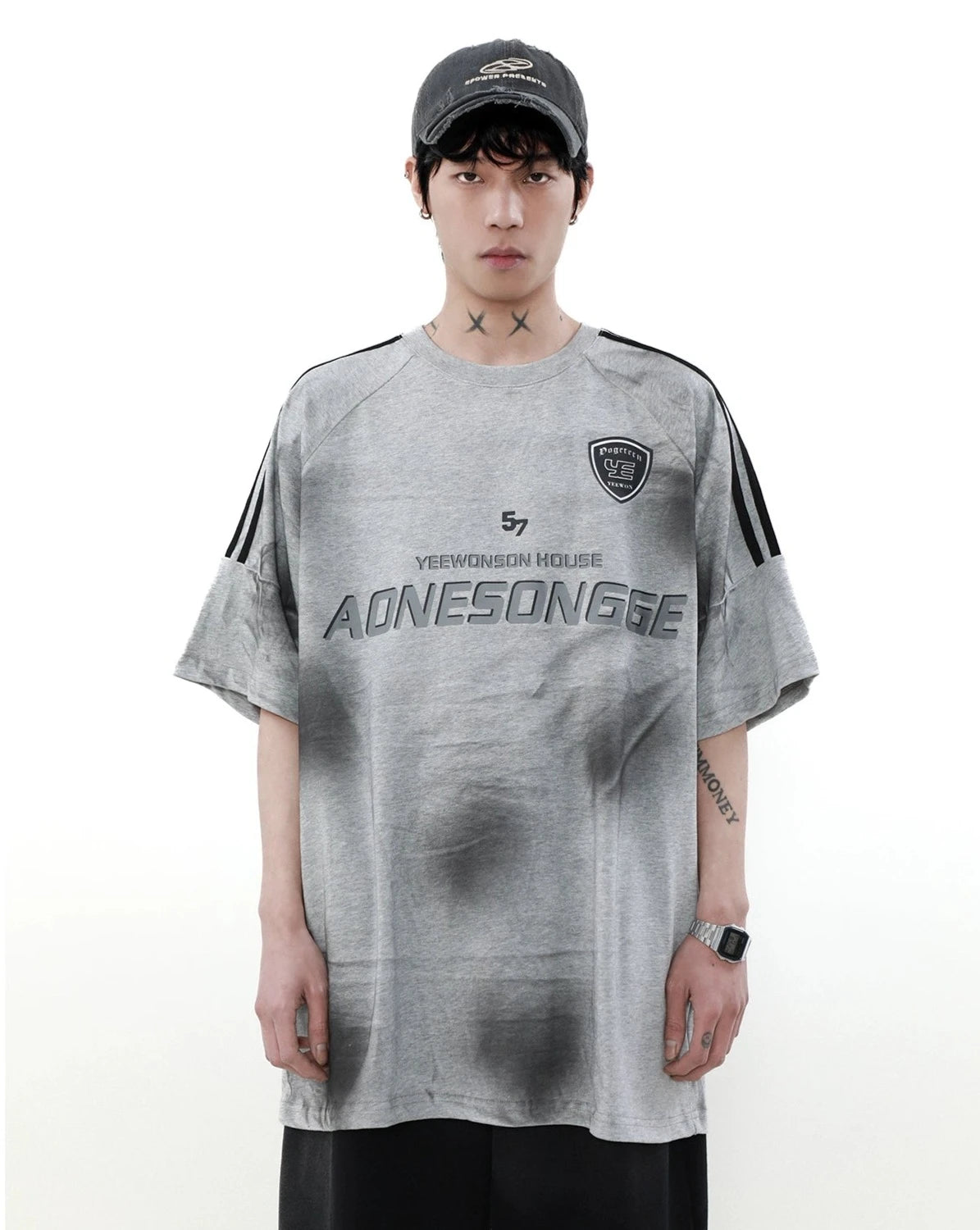 【ランキング】shoulder line patch T shirt BZ11922