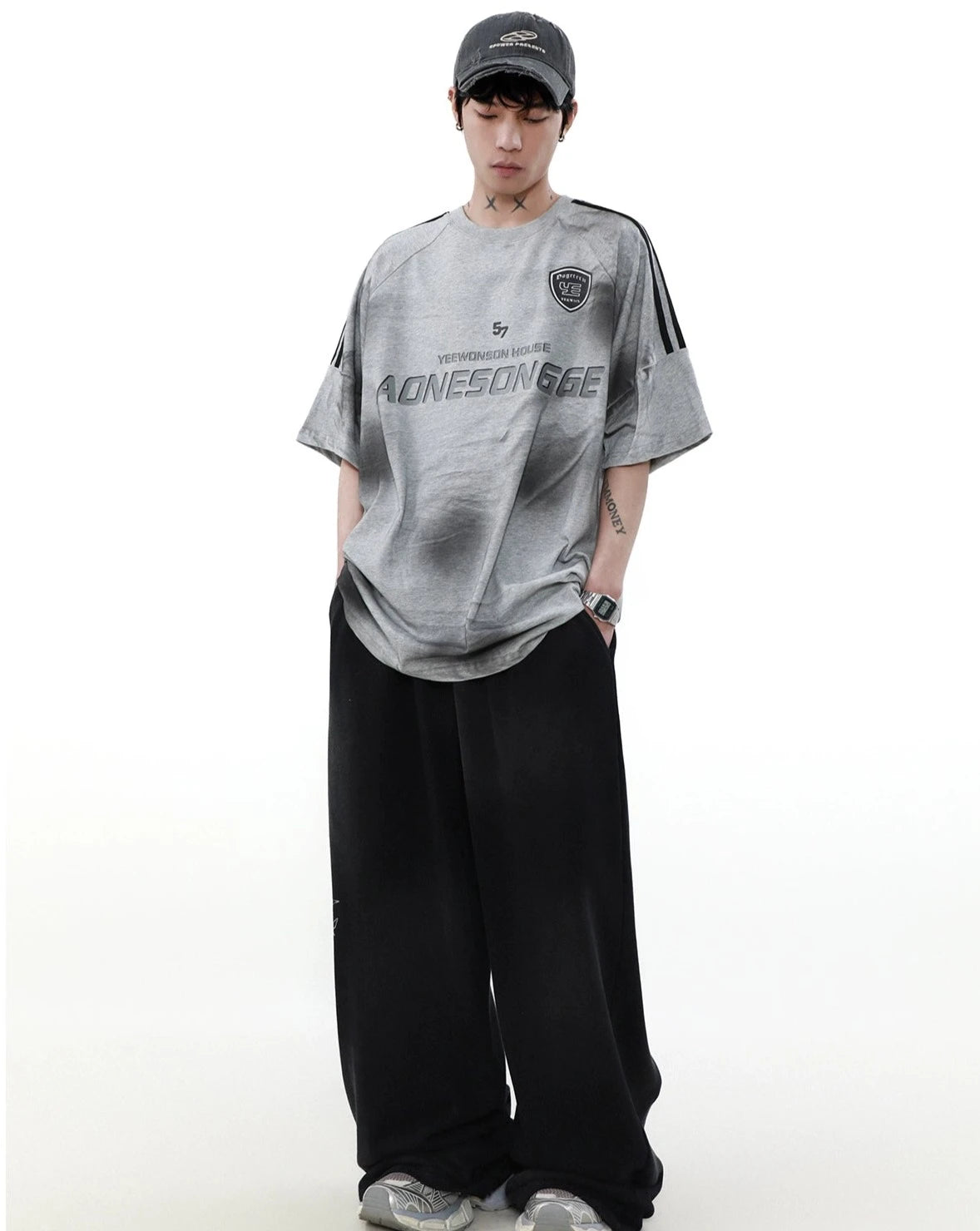 【ランキング】shoulder line patch T shirt BZ11922