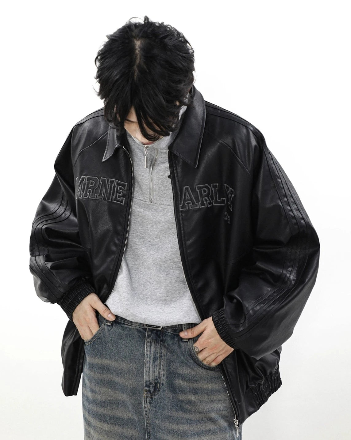 nuance line curler leather jacket BZ11896