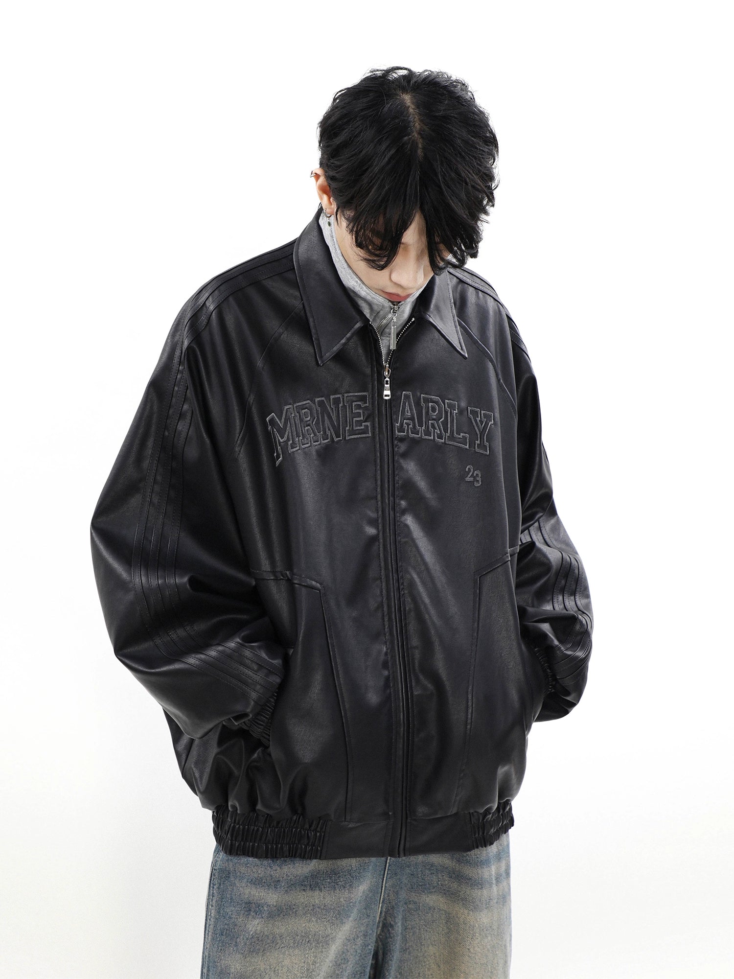 nuance line curler leather jacket BZ11896