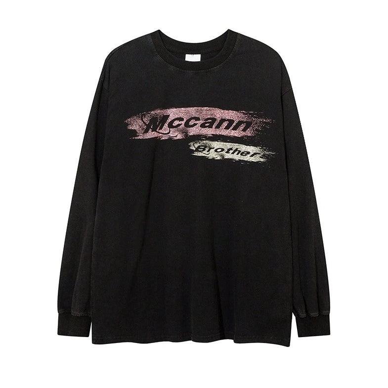 バックビックプリントロングTシャツ BZ11750