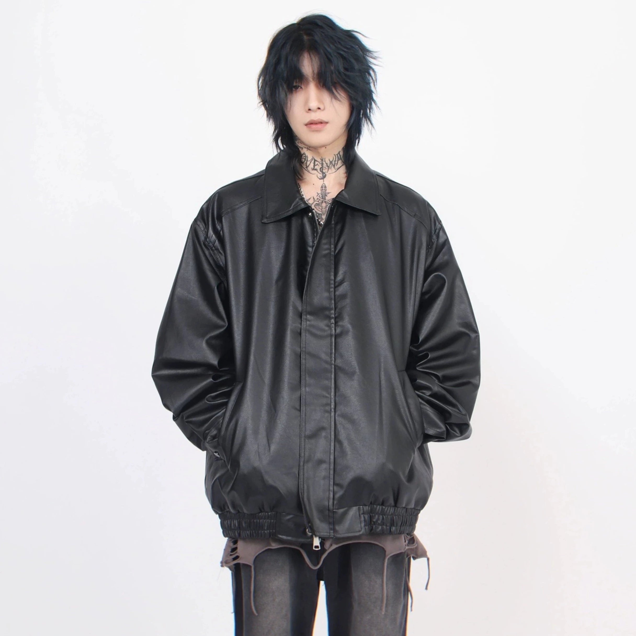 コクーンレザージャケット BZ11733
