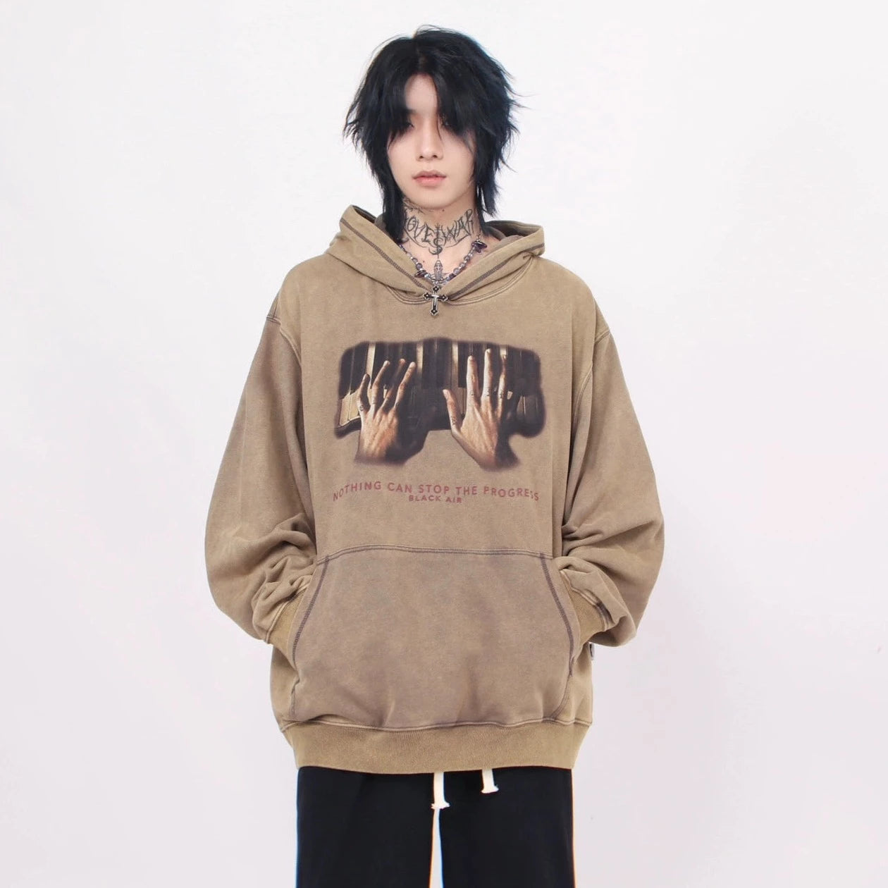 フロントプリントステッチパーカー BZ11739