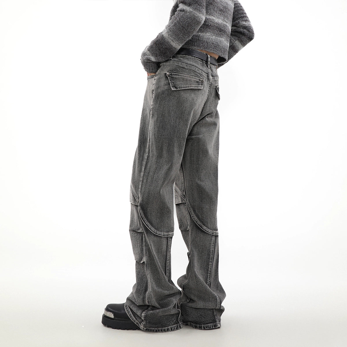 pleats micro bootsdenim BZ11780