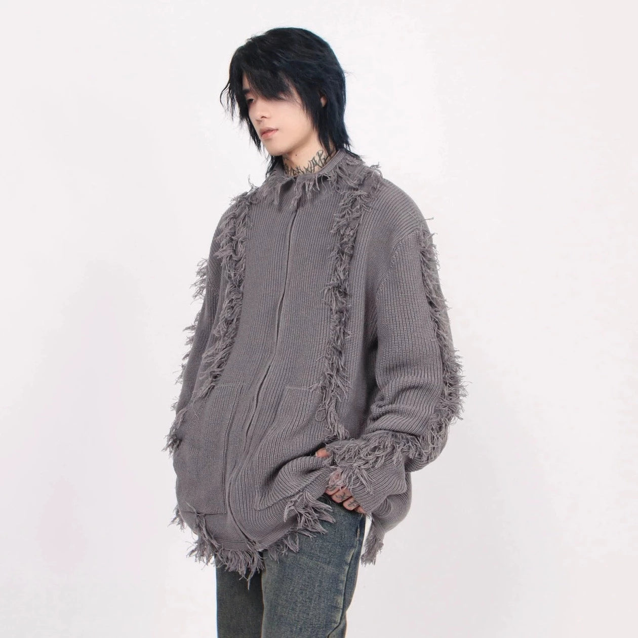 フリンジジップカーディガン BZ11736