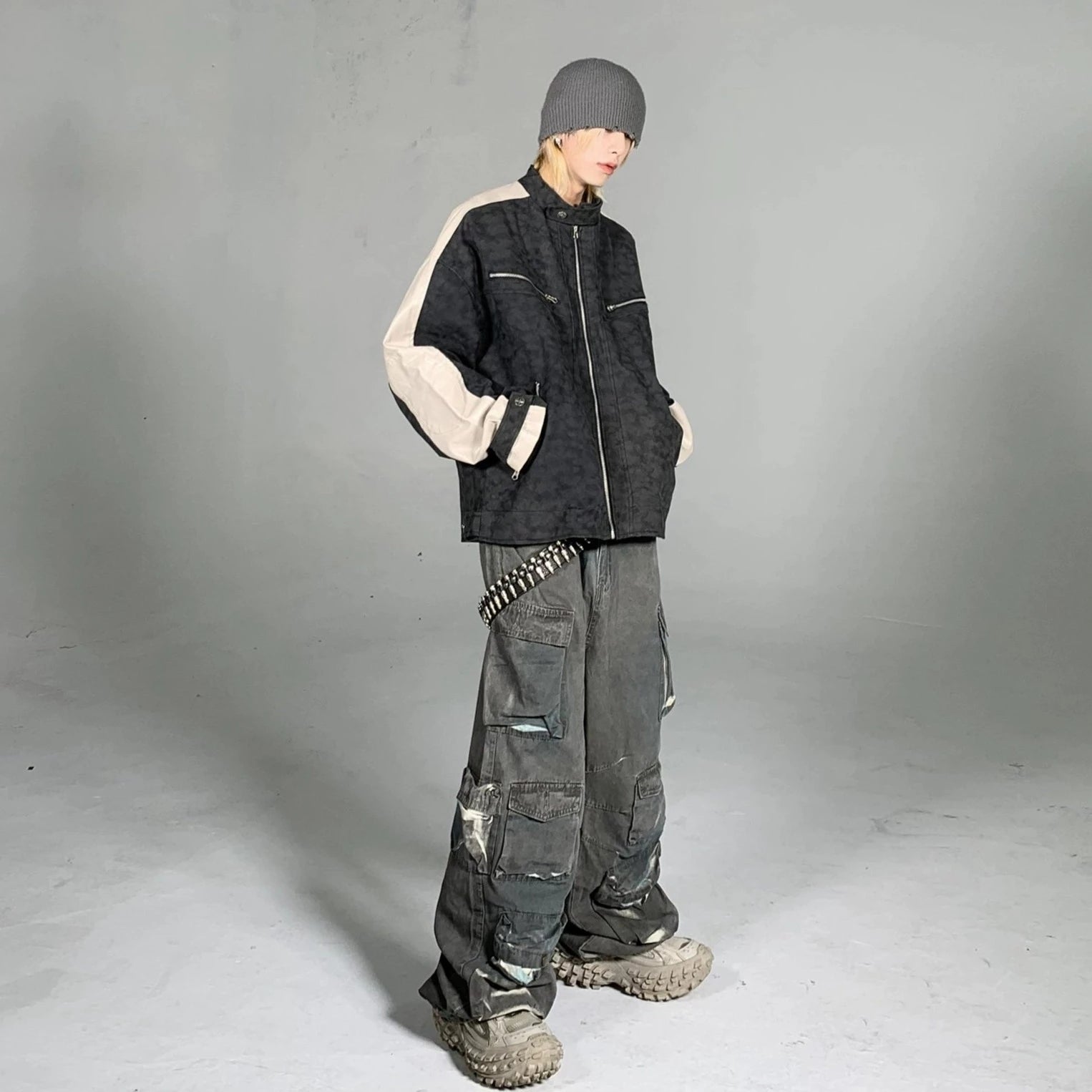 ノーカラーツートンジャケット BZ11723