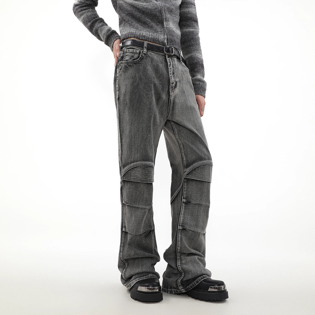 pleats micro bootsdenim BZ11780