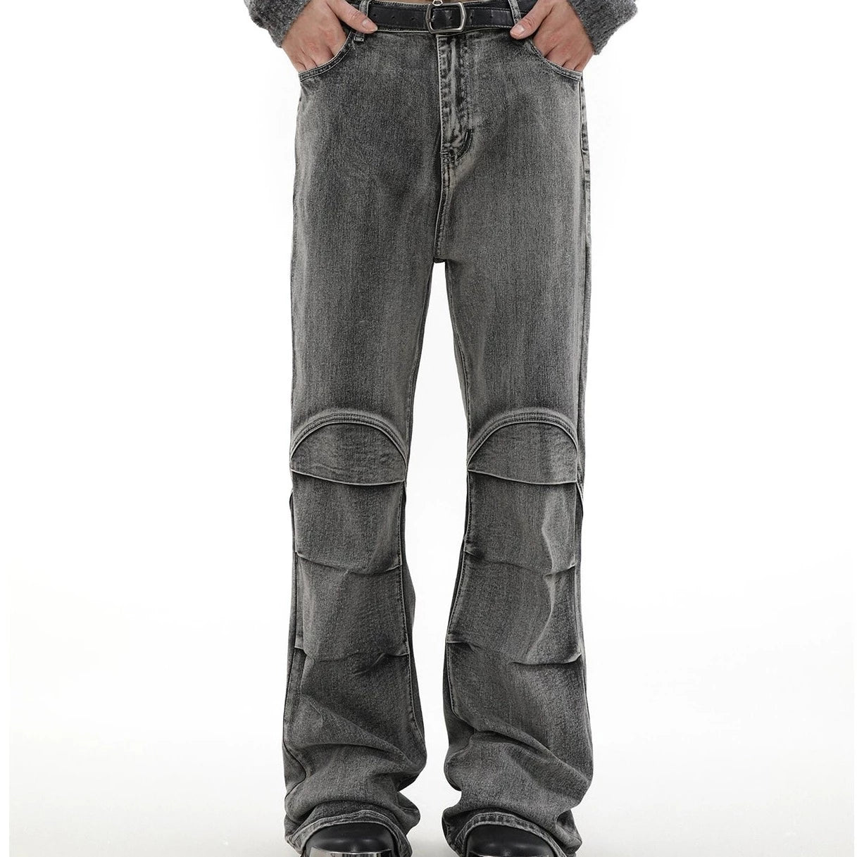 pleats micro bootsdenim BZ11780