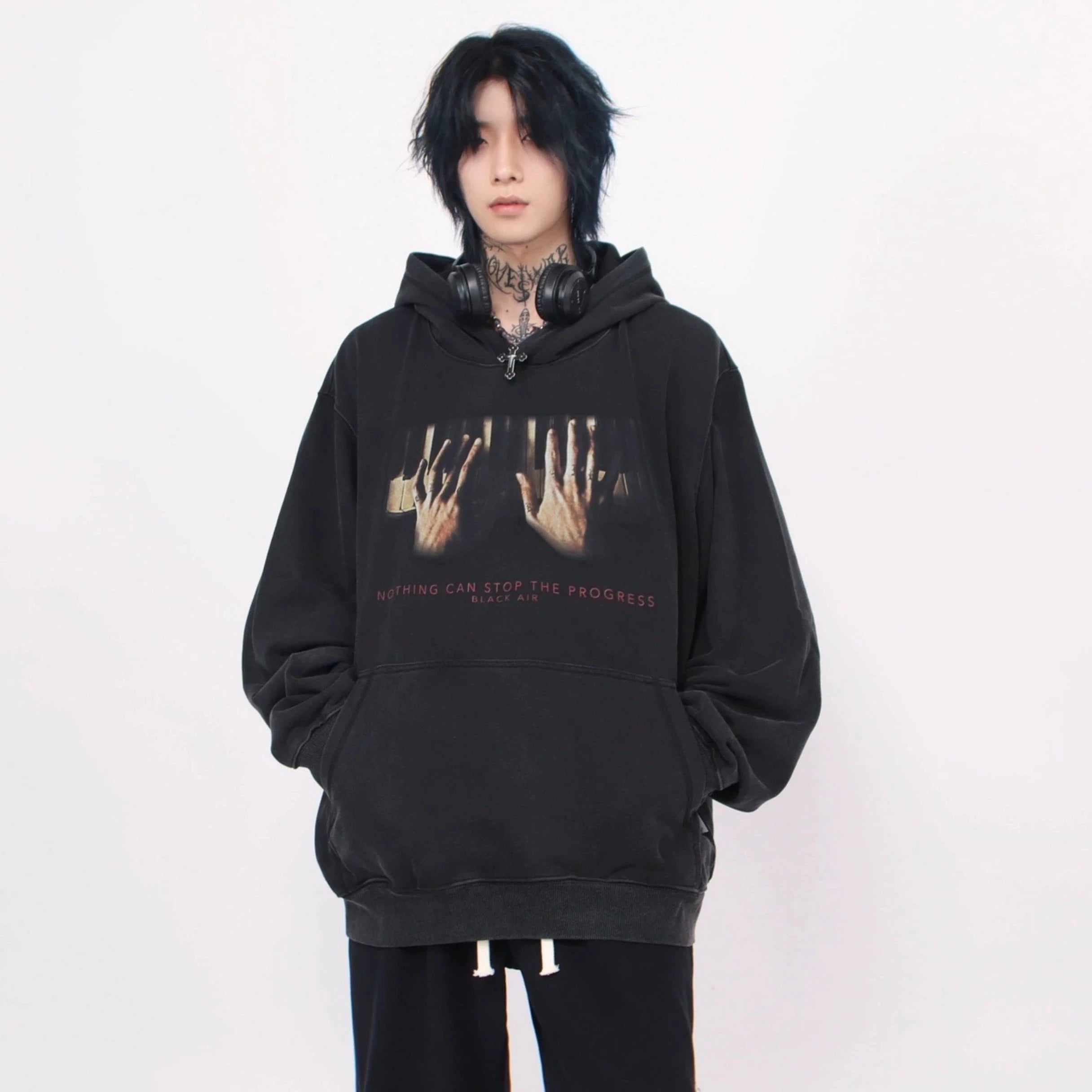 フロントプリントステッチパーカー BZ11739