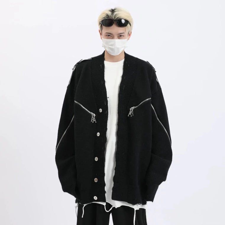 シルバージップニットカーディガン BZ11836