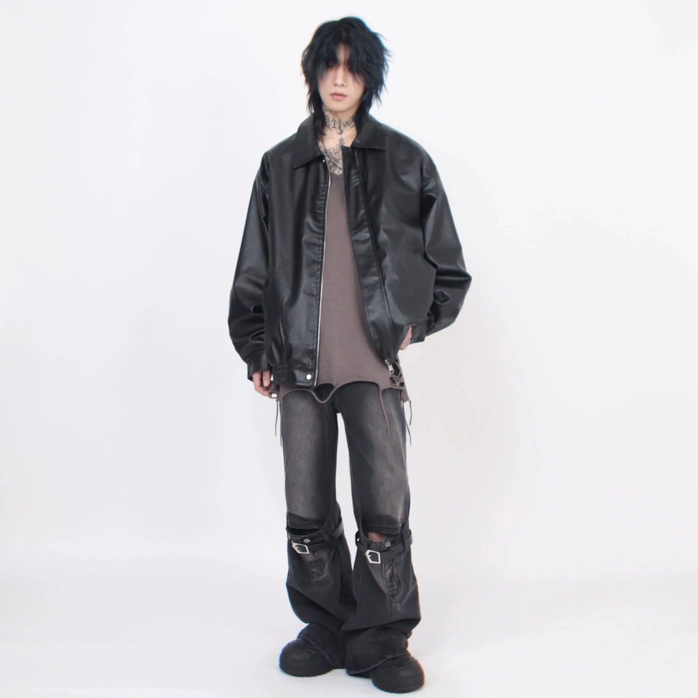 コクーンレザージャケット BZ11733