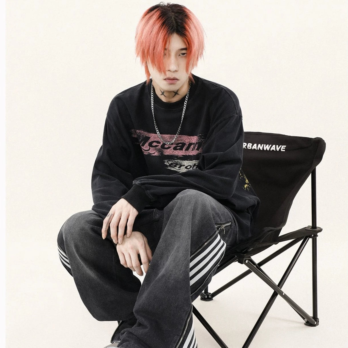 バックビックプリントロングTシャツ BZ11750