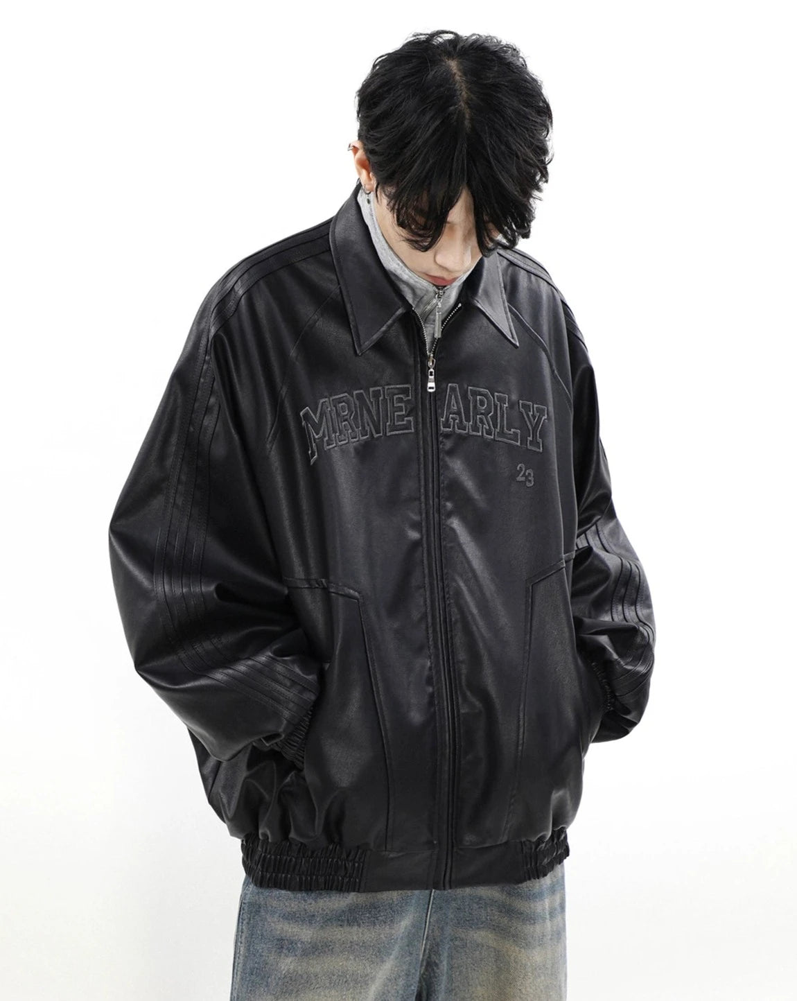 nuance line curler leather jacket BZ11896