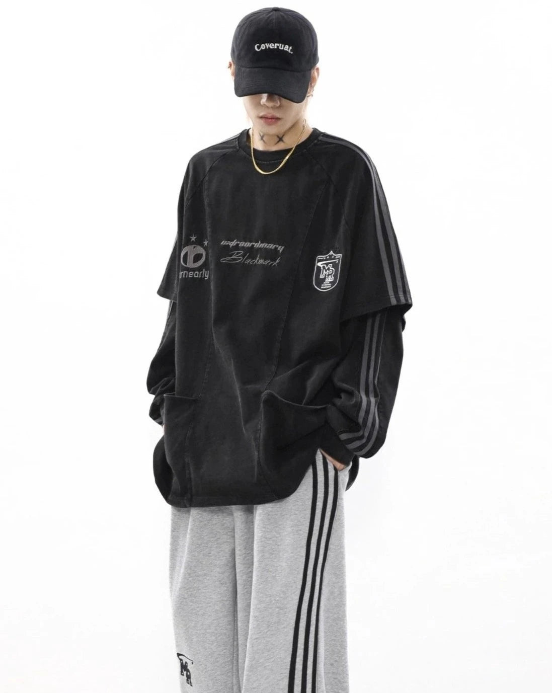 【ランキング】double fake two-piece tops BZ11745