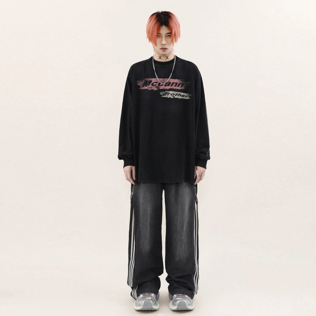 バックビックプリントロングTシャツ BZ11750