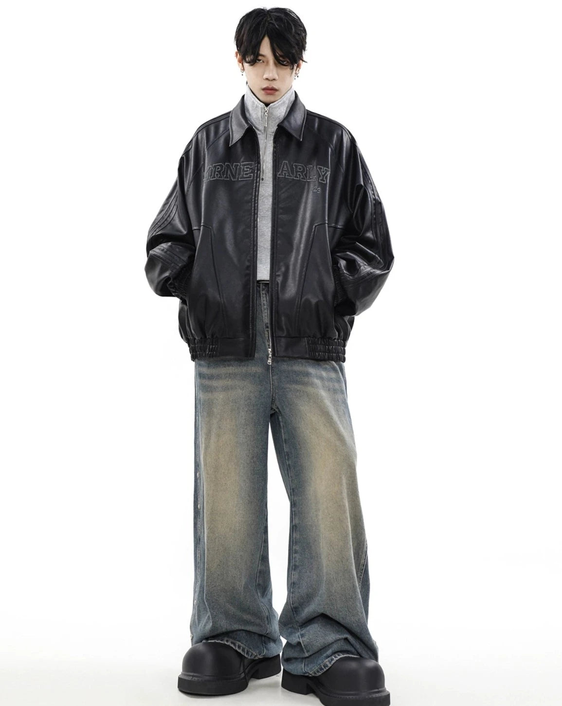 nuance line curler leather jacket BZ11896
